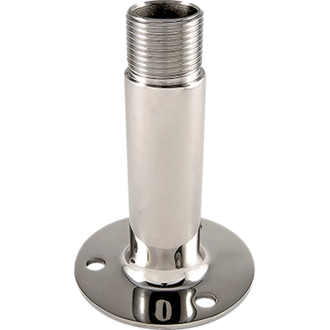 M201 – KJM Antenna Mount, For KJM And Other Antennas 1 Inch-14 TPI Thread 4 Inch Tall With Round Base Stainless Steel